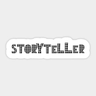 Storyteller grey and black check Sticker